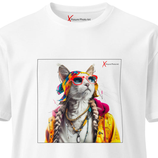 Unisex premium t-shirt, Hippie Cat