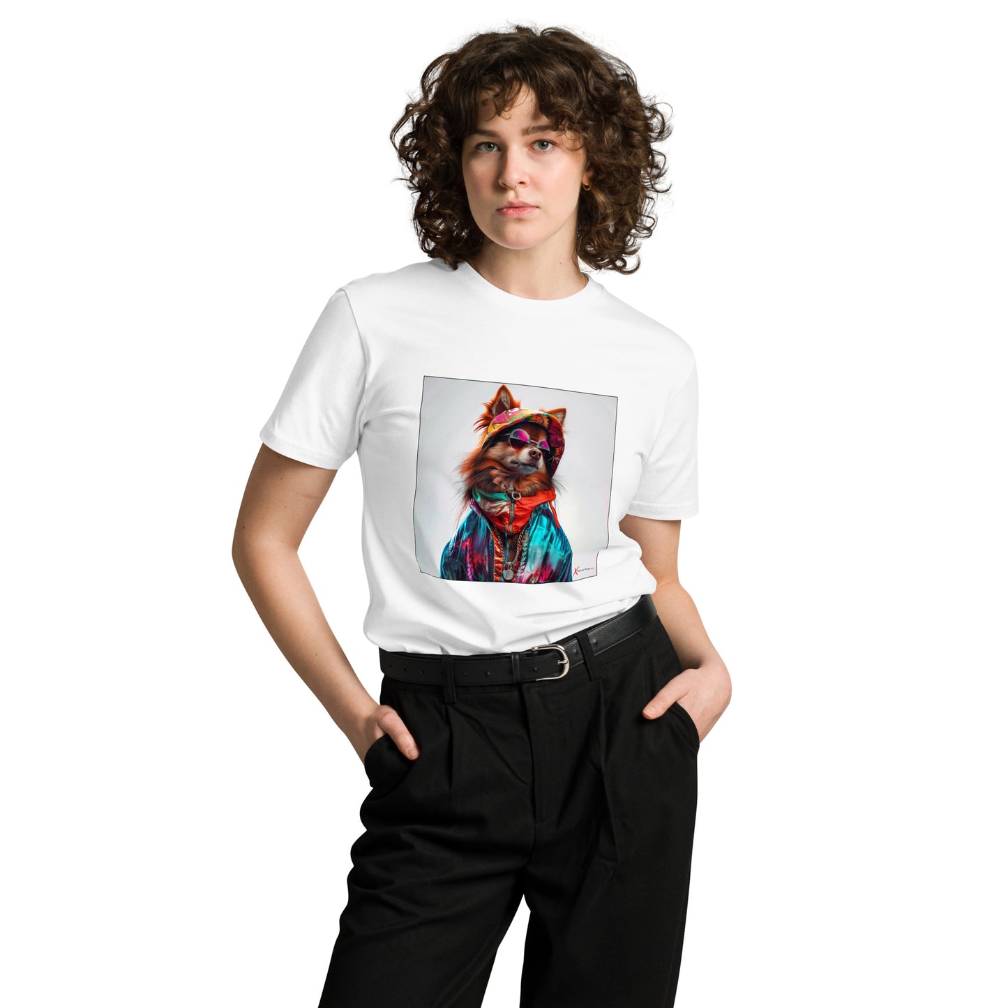 Unisex premium t-shirt, Pomeranian Portrait