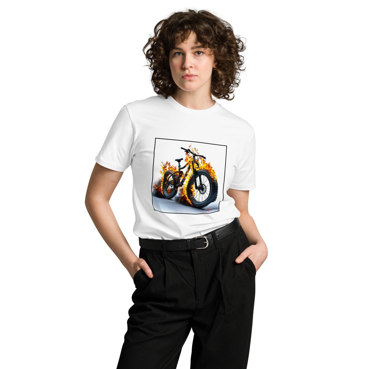 Unisex premium t-shirt, Wheels on Fire MTB