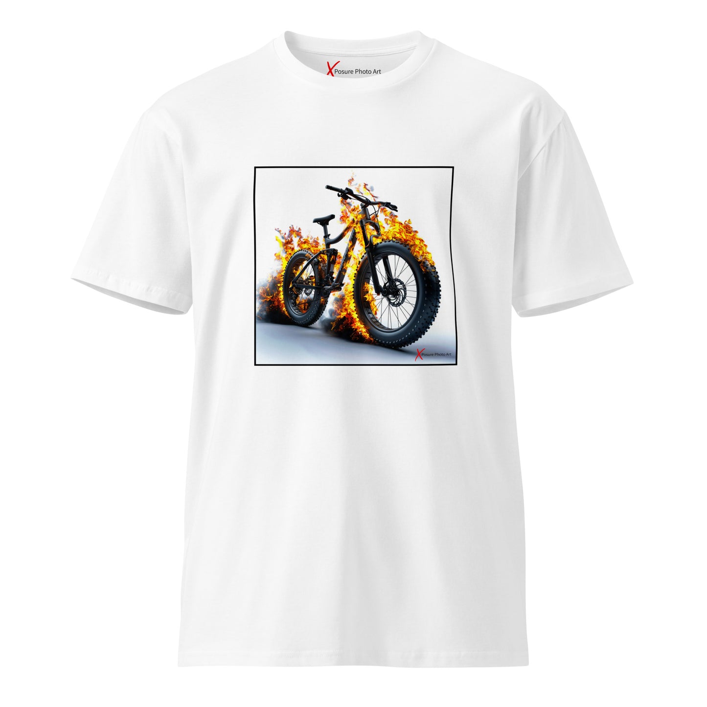 Unisex premium t-shirt, Wheels on Fire MTB