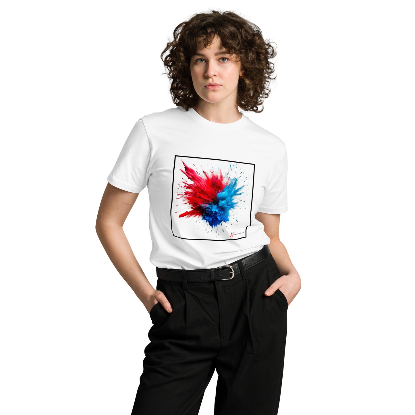 Unisex premium t-shirt, Red Blue Explosion