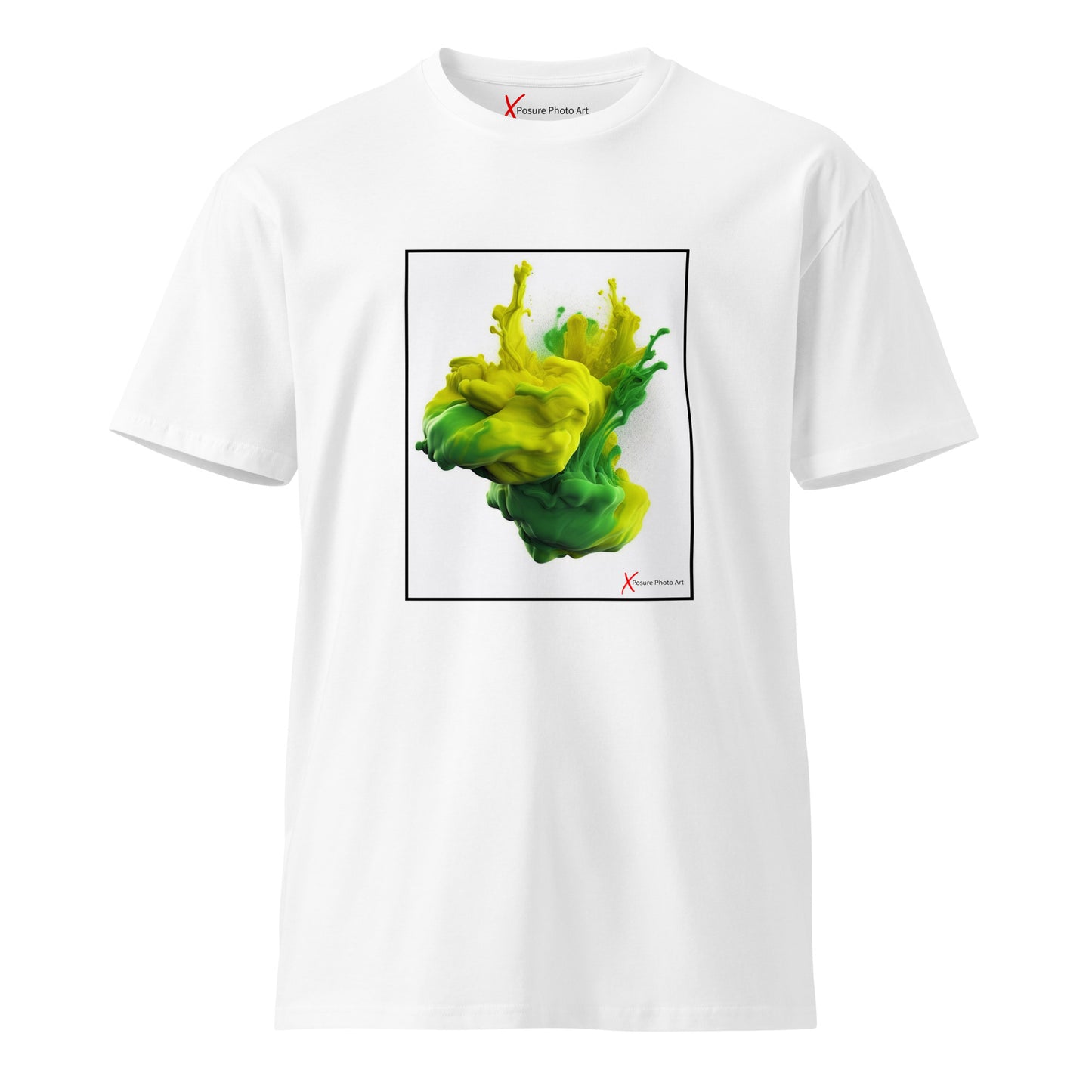 Unisex premium t-shirt, Yellow Green Combustion