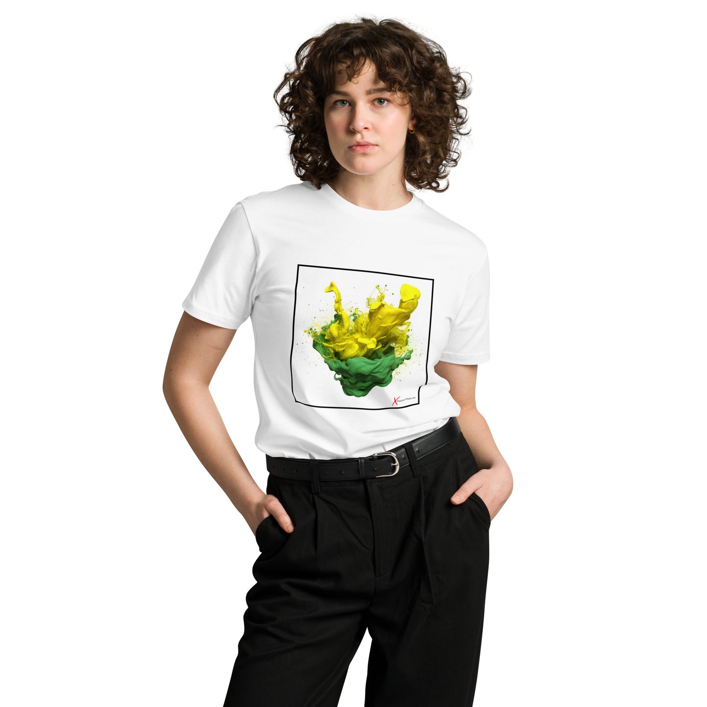 Unisex premium t-shirt, Green Yellow Flower