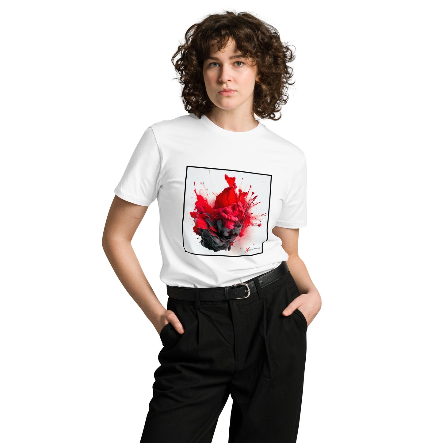 Unisex premium t-shirt, Red Black Collision