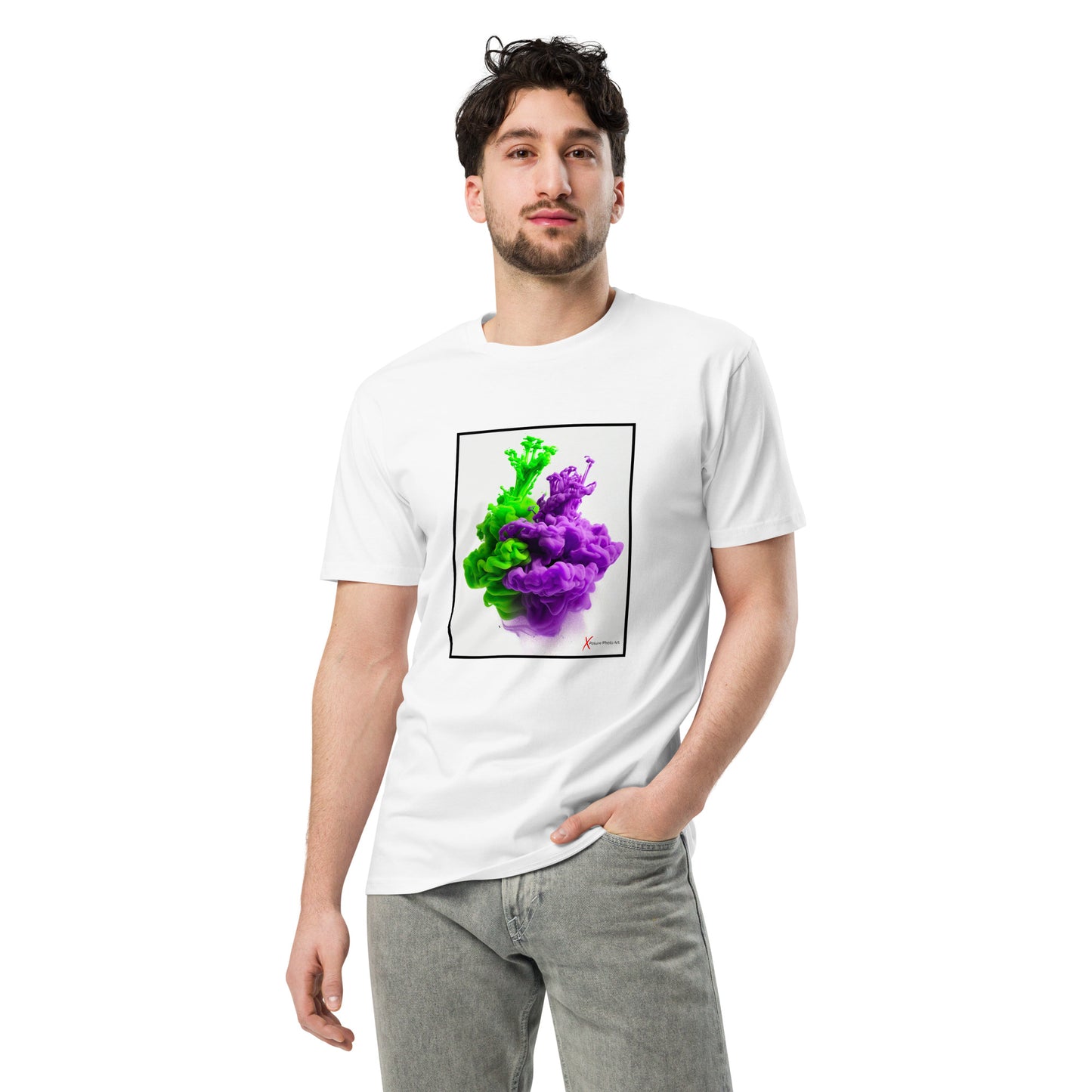 Unisex premium t-shirt, Purple Green Hug