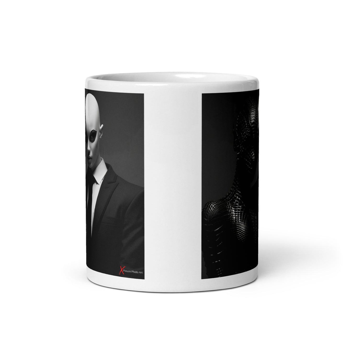 Chic White glossy mug, Dual Fetish