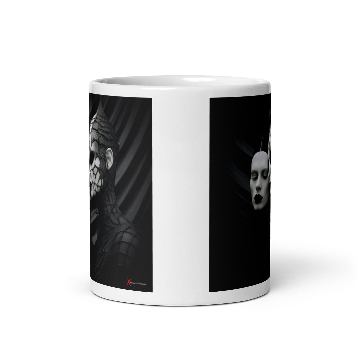 Chic White glossy mug, Black Widow