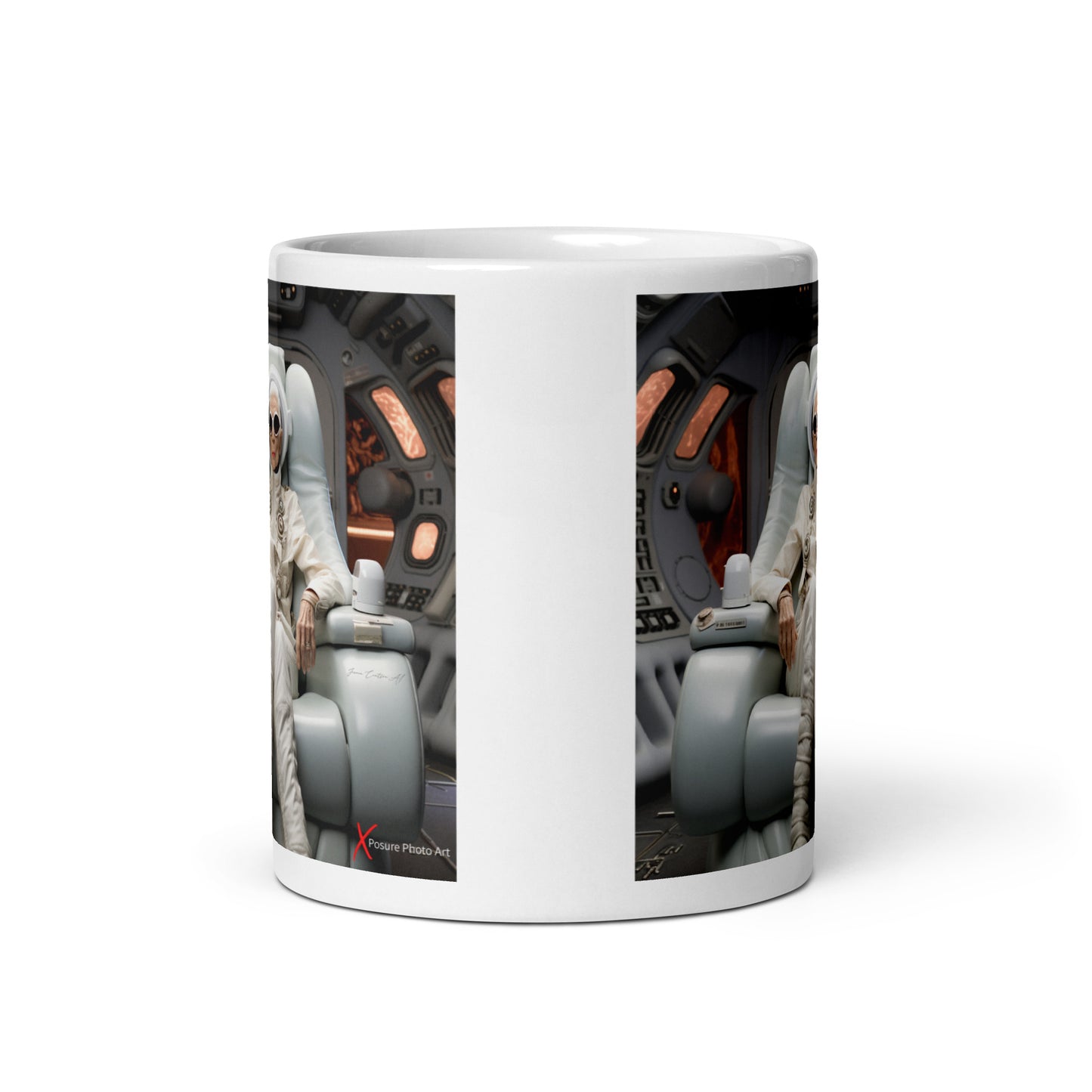 Chic White glossy mug, Abu Spaceship