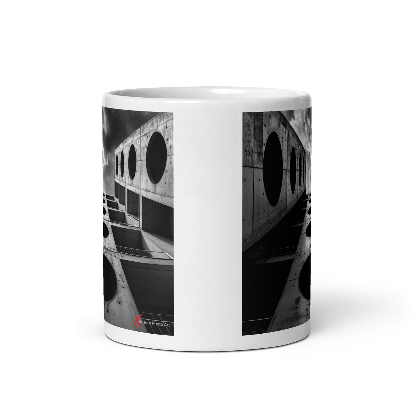 Chic White glossy mug, Concrete Geometry