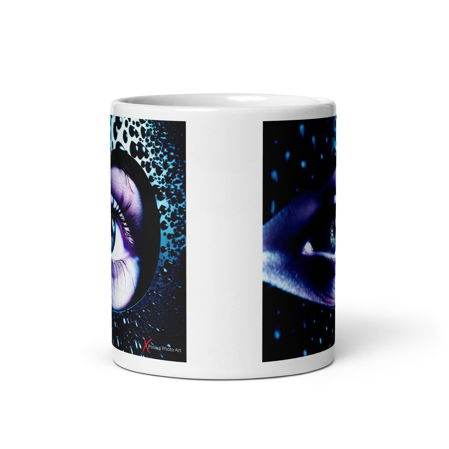 Chic White glossy mug, Leather Eye