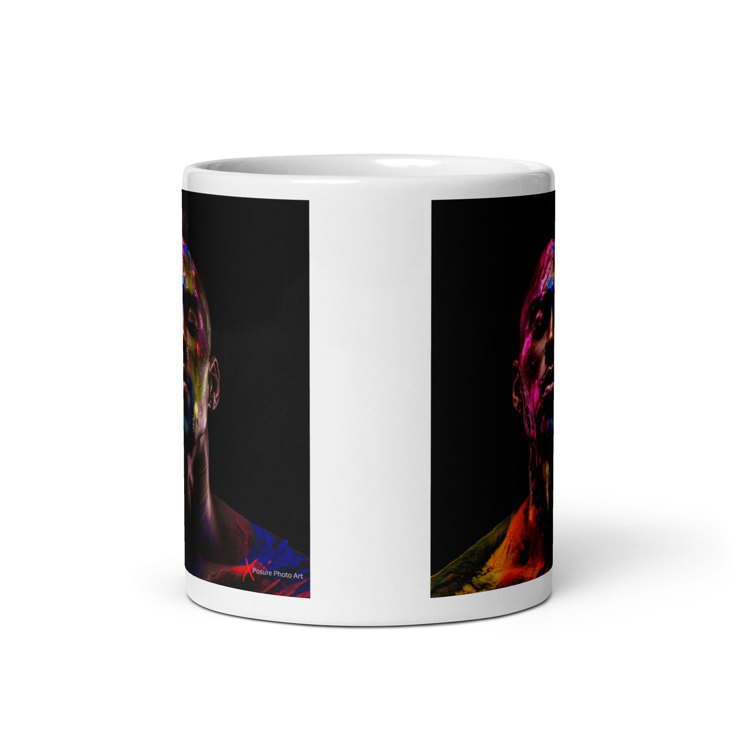 Chic White glossy mug, Colored Canvas