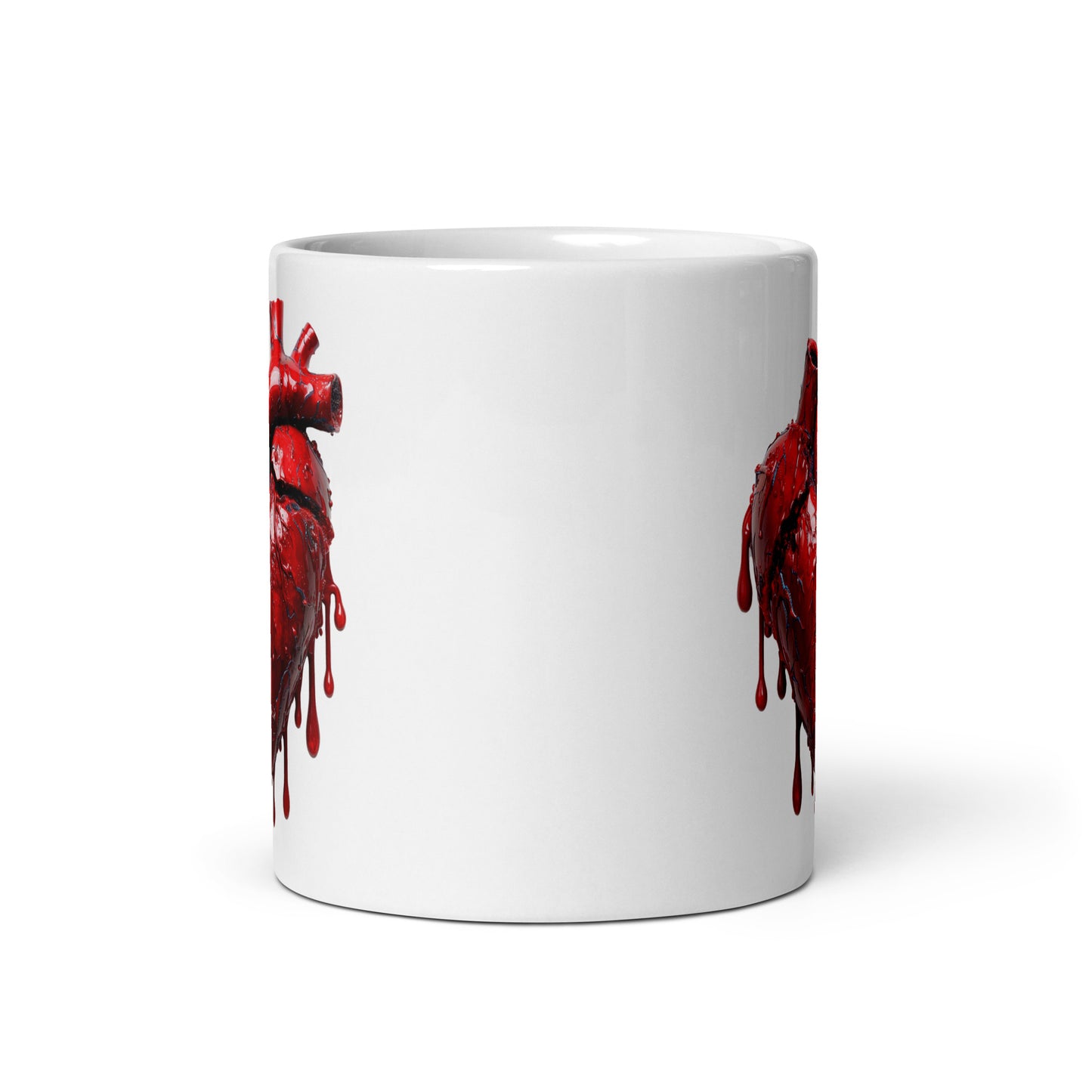 Chic White glossy mug, Bleeding Heart