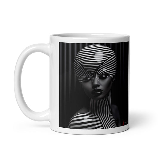 Chic White glossy mug, Marble Girl