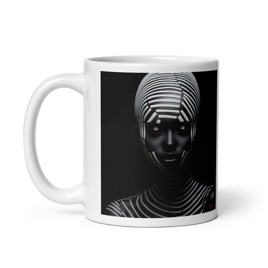 Chic White glossy mug, Tribal Girl