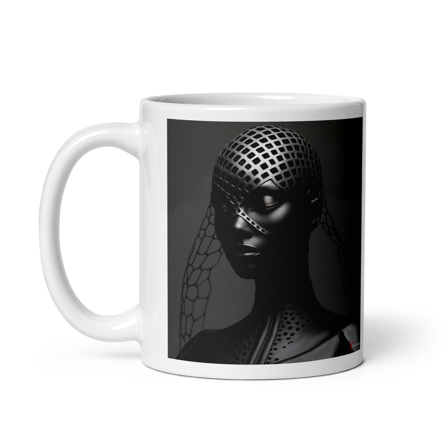 Chic White glossy mug, Dragonfly Girl