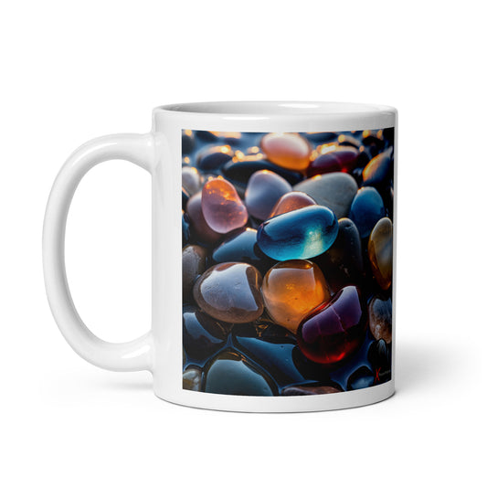 Chic White glossy mug, Pebbles