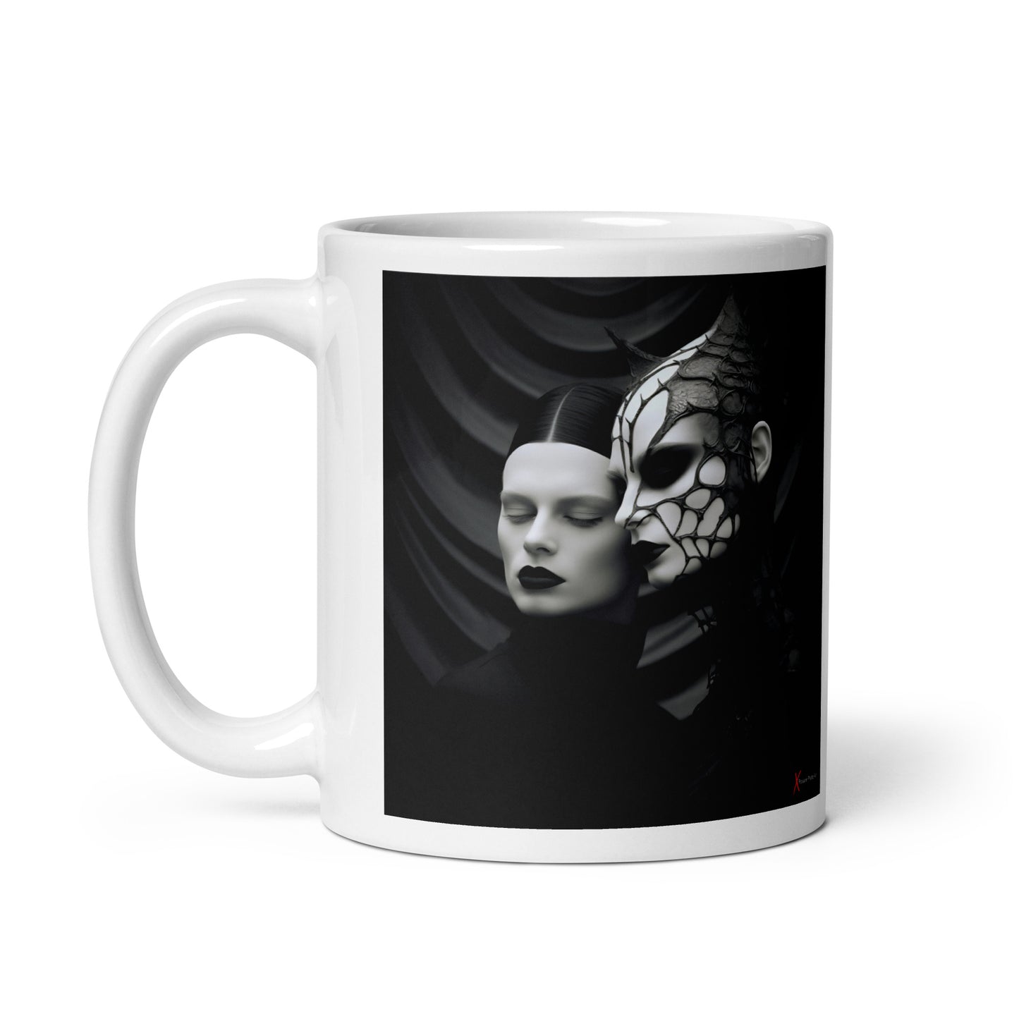 Chic White glossy mug, Black Widow