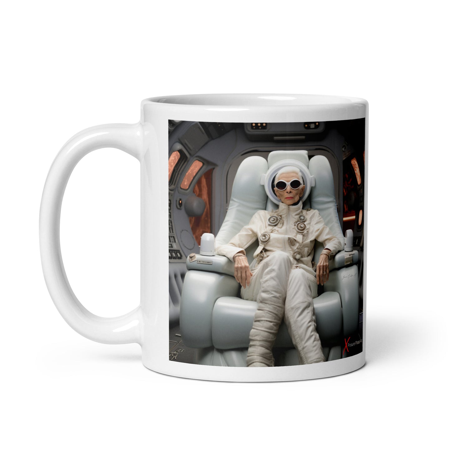 Chic White glossy mug, Abu Spaceship