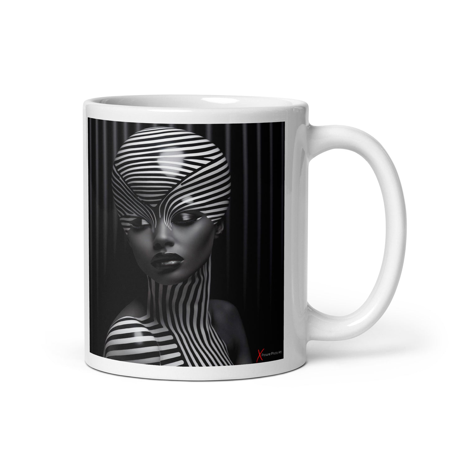 Chic White glossy mug, Marble Girl