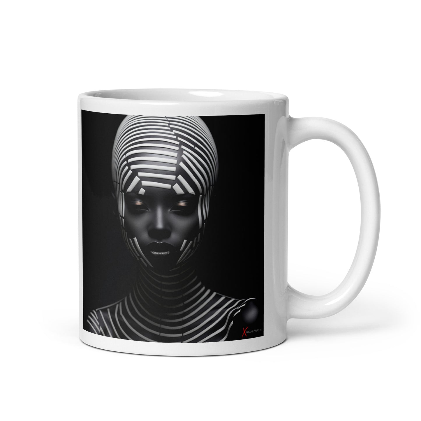 Chic White glossy mug, Tribal Girl