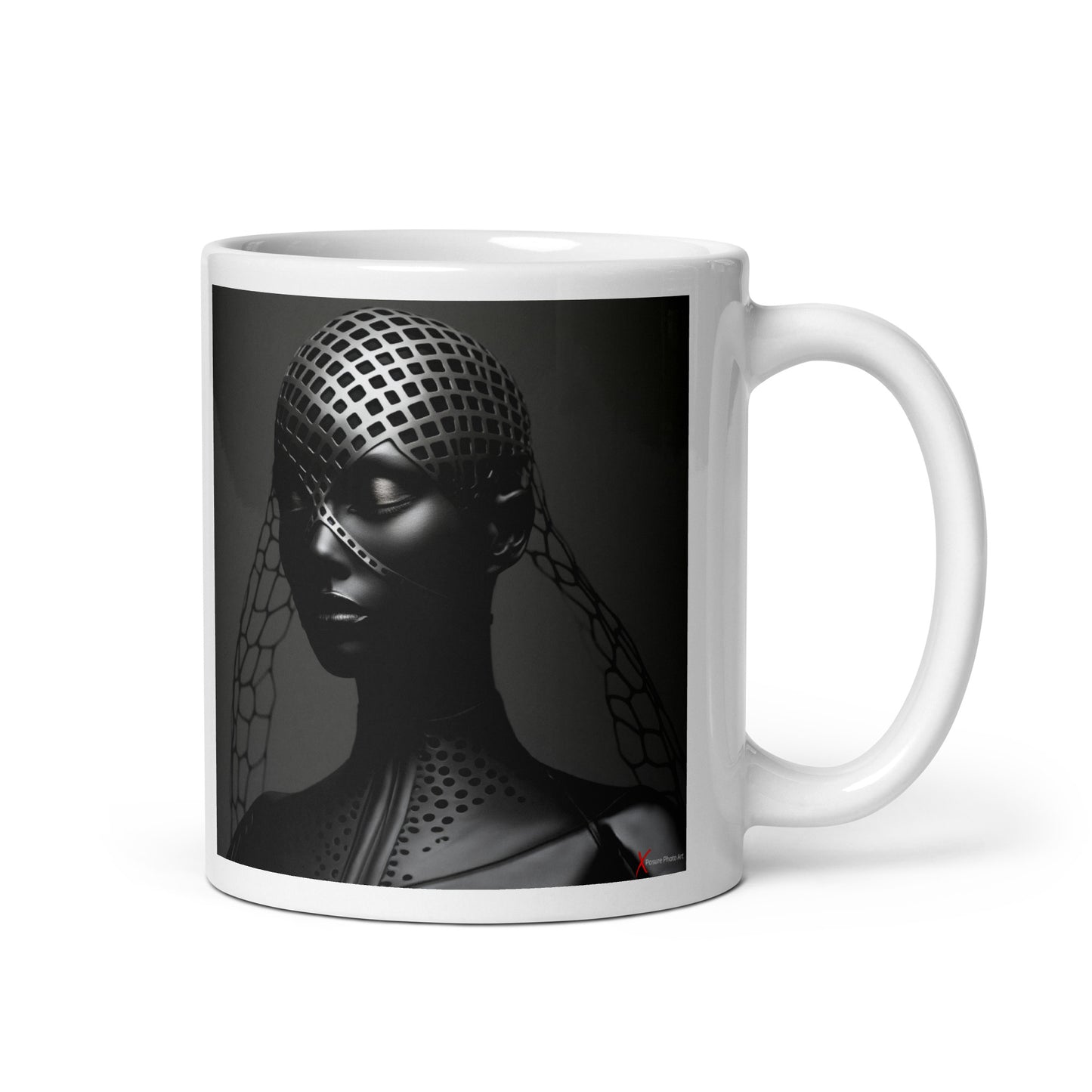 Chic White glossy mug, Dragonfly Girl