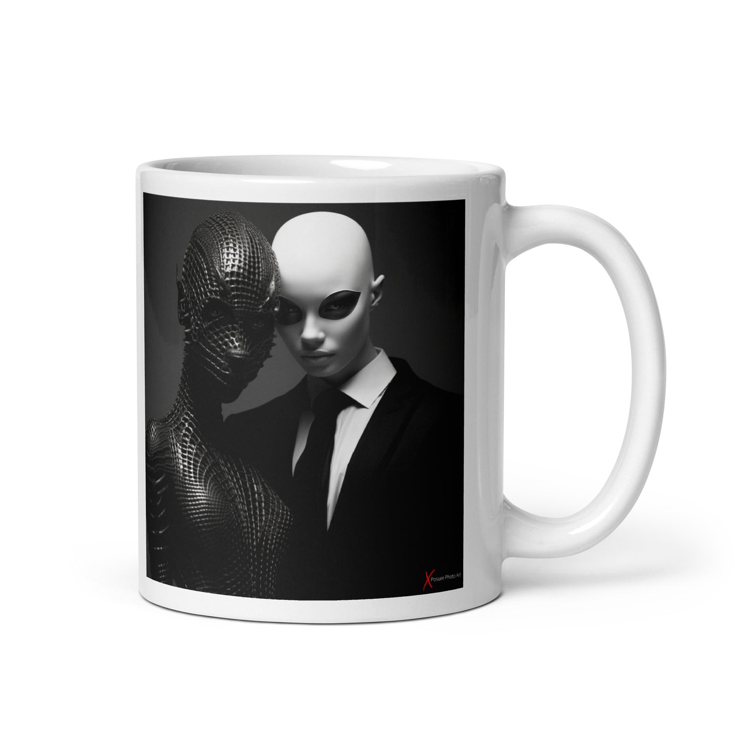 Chic White glossy mug, Dual Fetish