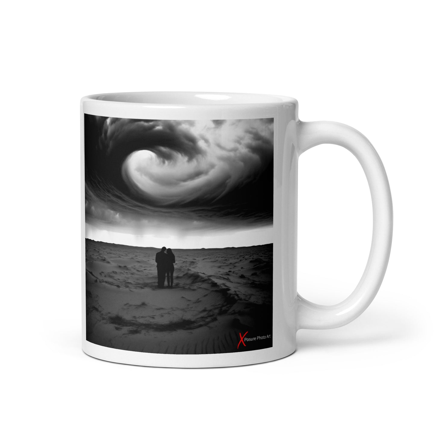 Chic White glossy mug, Eye of the Storm