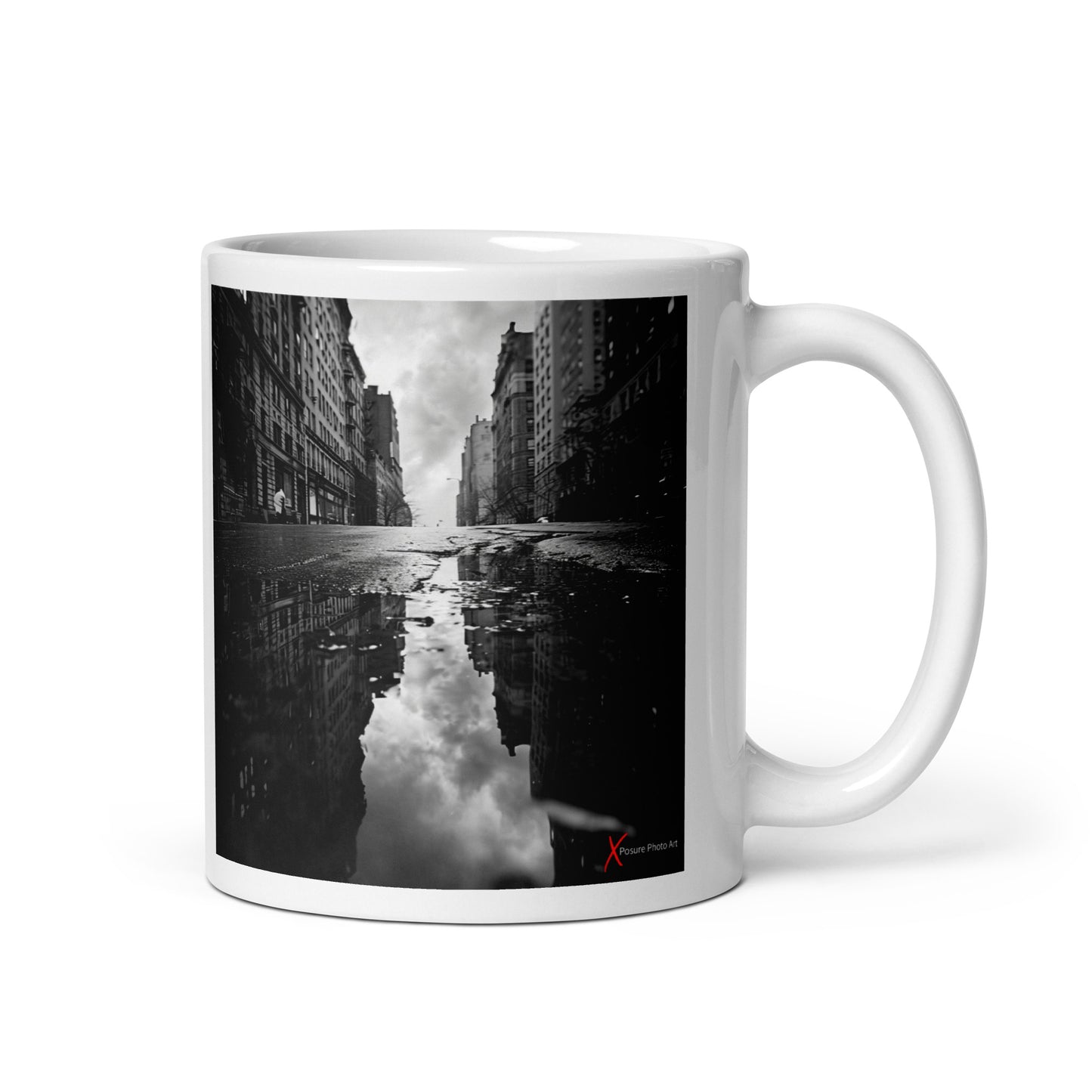 Cihic White glossy mug, Street Reflection