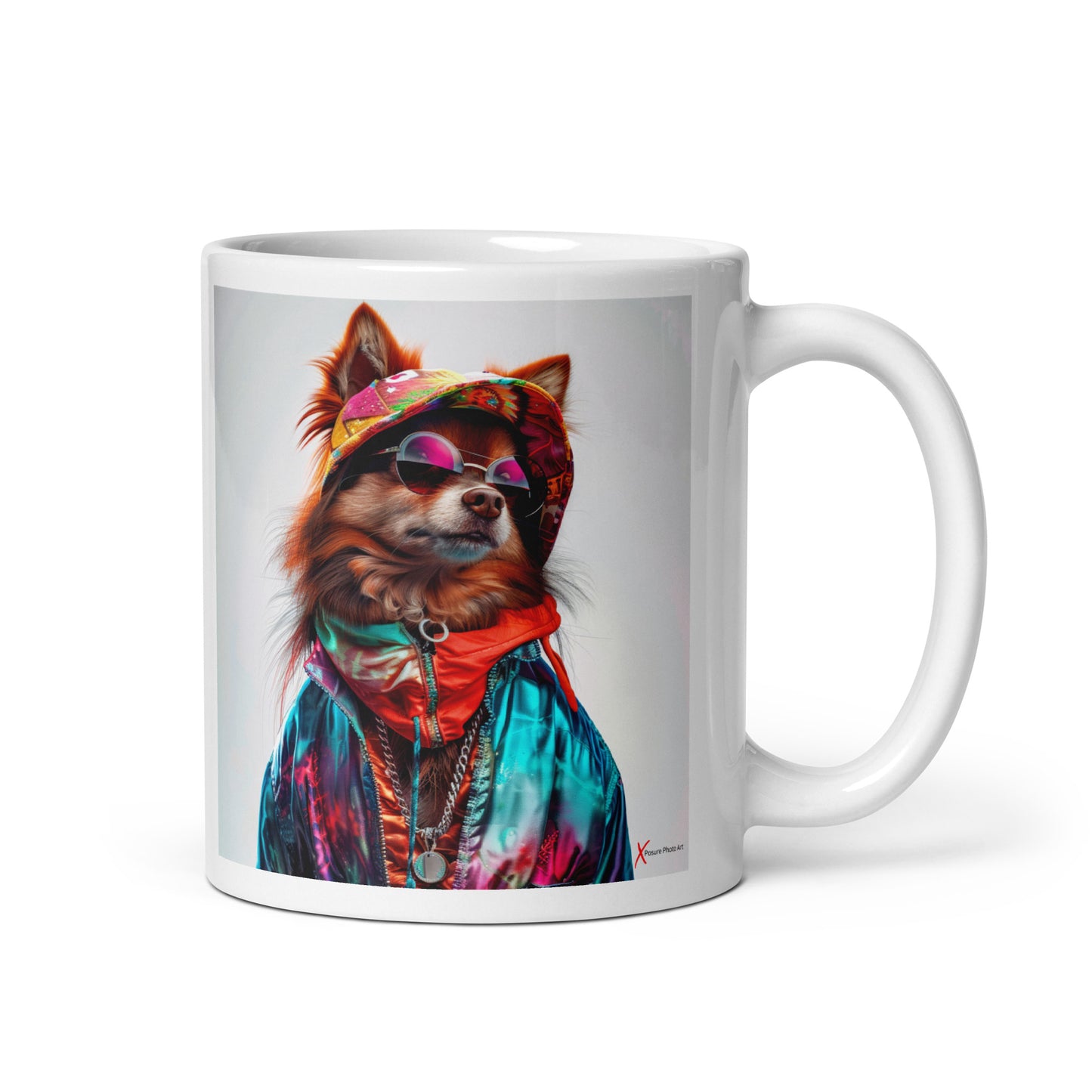 Chic White glossy mug, Pomeranian